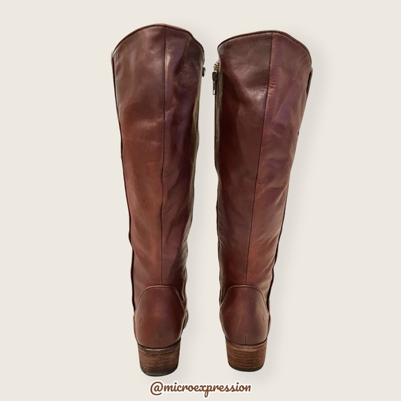 $429 Frye Carson Piping Cognac Brown Leather Tall Zip Up Fall/Winter/Spring Boot - Picture 12 of 16
